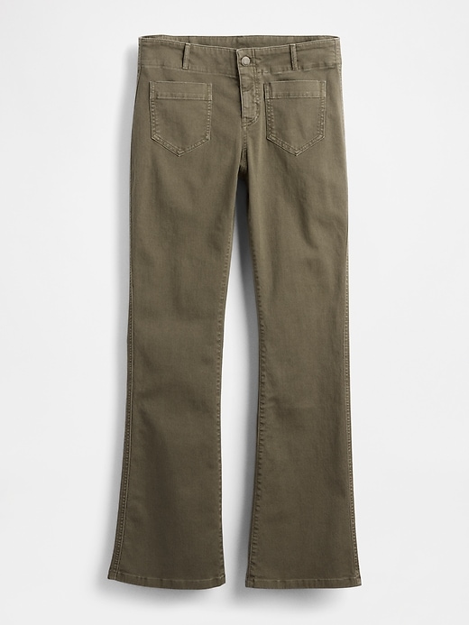 pantaloni lunghi e attillati in twill a vita bassa
