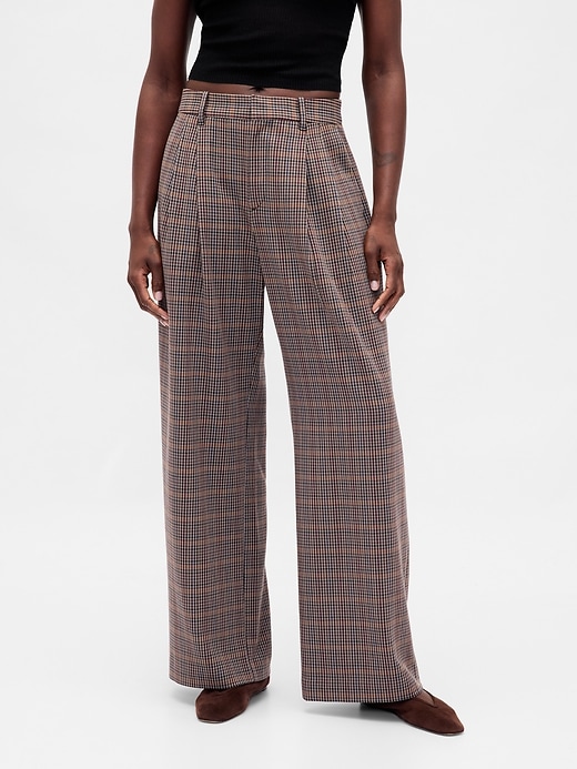 pantaloni plissettati in twill spazzolato a vita alta 365