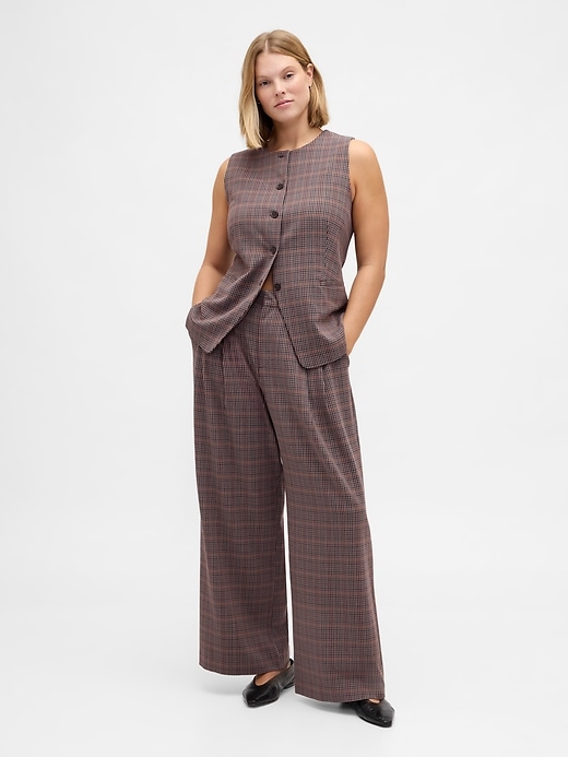pantaloni plissettati in twill spazzolato a vita alta 365
