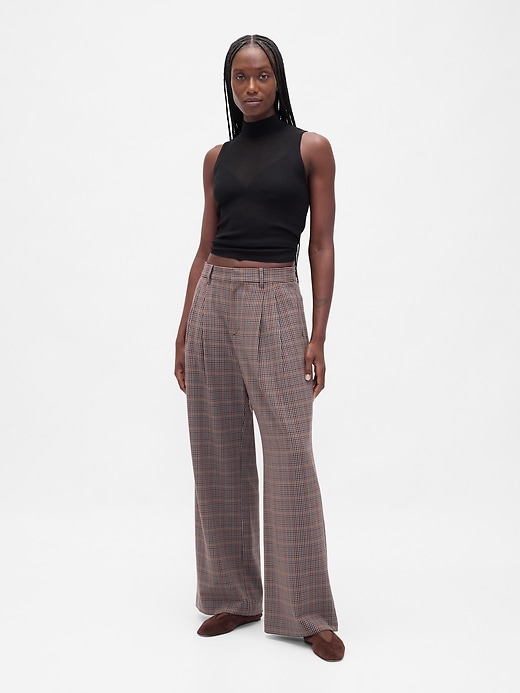 pantaloni plissettati in twill spazzolato a vita alta 365
