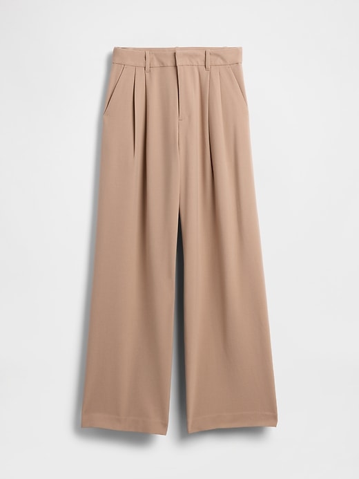 pantaloni plissettati in twill spazzolato a vita alta 365