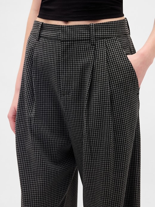 pantaloni plissettati in twill spazzolato a vita alta 365