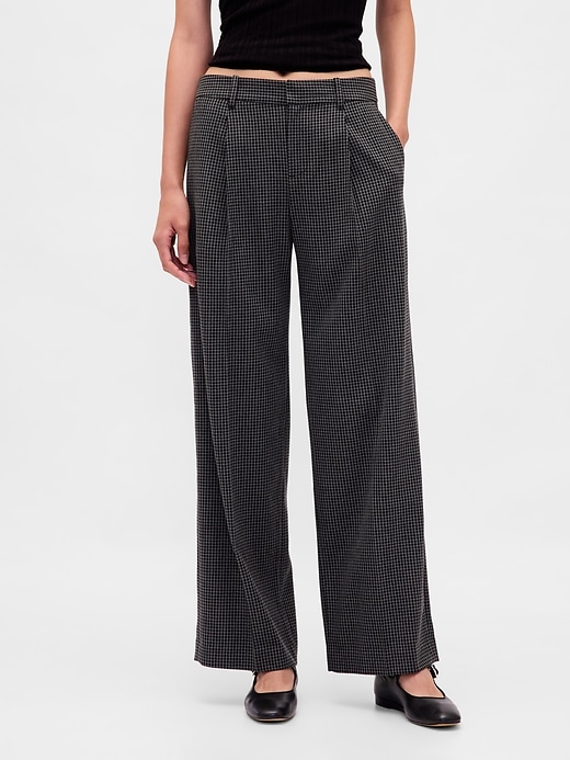 pantaloni plissettati in twill spazzolato a vita bassa 365