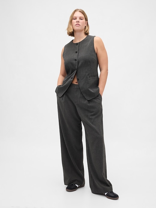 pantaloni plissettati in twill spazzolato a vita bassa 365
