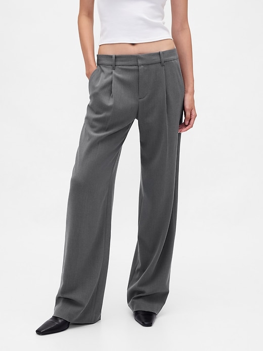 pantaloni plissettati in twill spazzolato a vita bassa 365