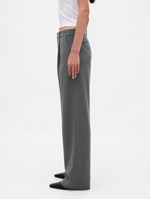 pantaloni plissettati in twill spazzolato a vita bassa 365