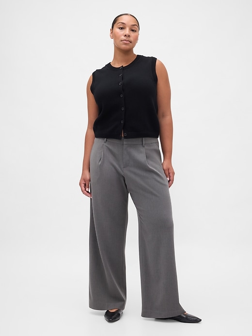 pantaloni plissettati in twill spazzolato a vita bassa 365