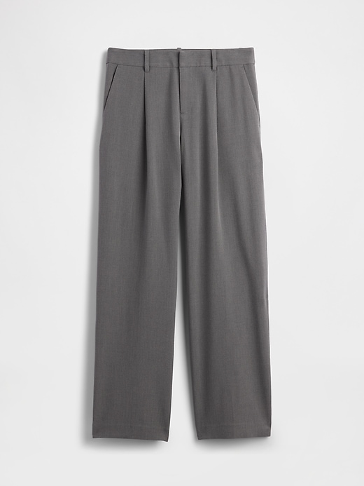 pantaloni plissettati in twill spazzolato a vita bassa 365