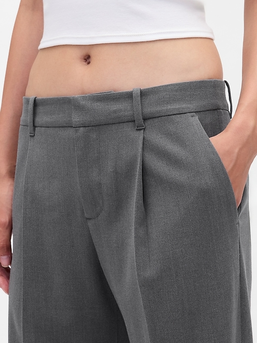 pantaloni plissettati in twill spazzolato a vita bassa 365