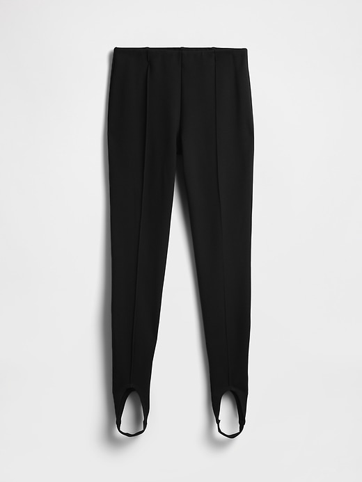 pantaloni a vita alta con doppia staffa in maglia