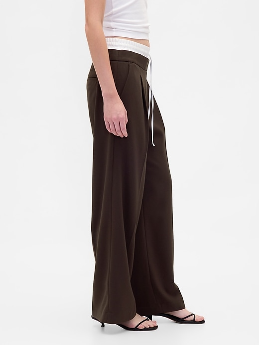 pantaloni a vita media con doppia vita