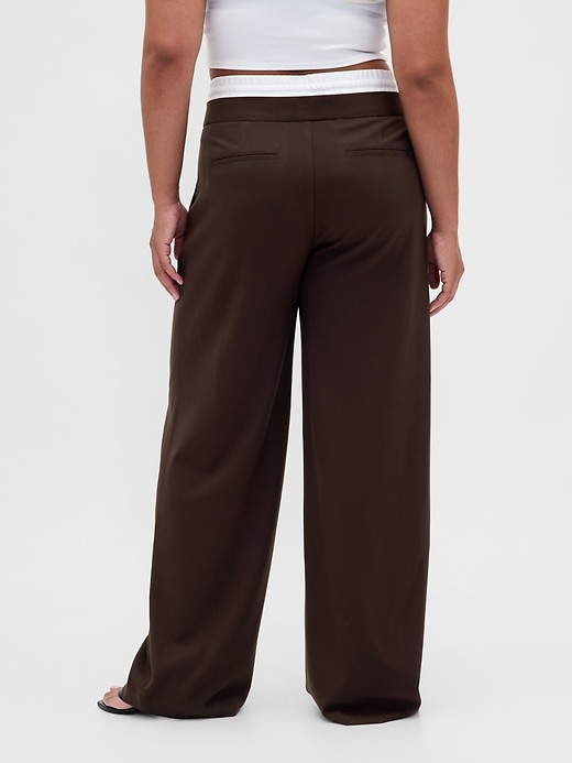 pantaloni a vita media con doppia vita