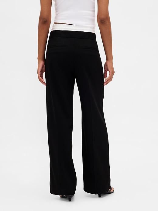 pantaloni a vita media con doppia vita
