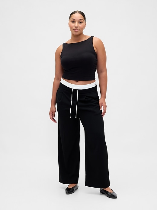 pantaloni a vita media con doppia vita