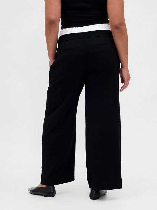 pantaloni a vita media con doppia vita