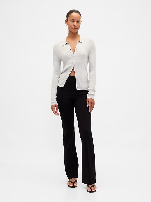 pantaloni a vita alta con doppia maglia