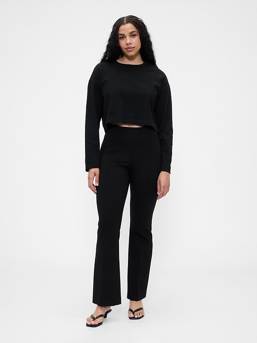 pantaloni a vita alta con doppia maglia