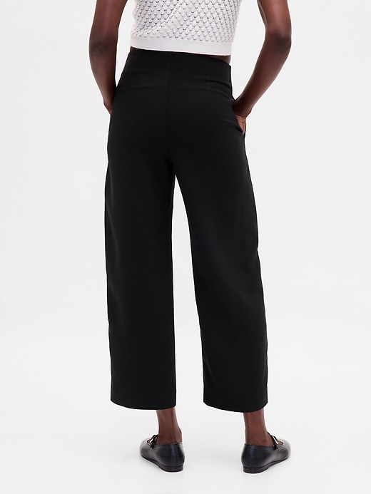 pantaloni dritti alla caviglia in twill a vita alta