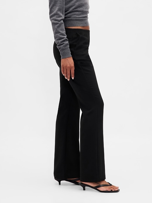 pantaloni a zampa in twill a vita bassa