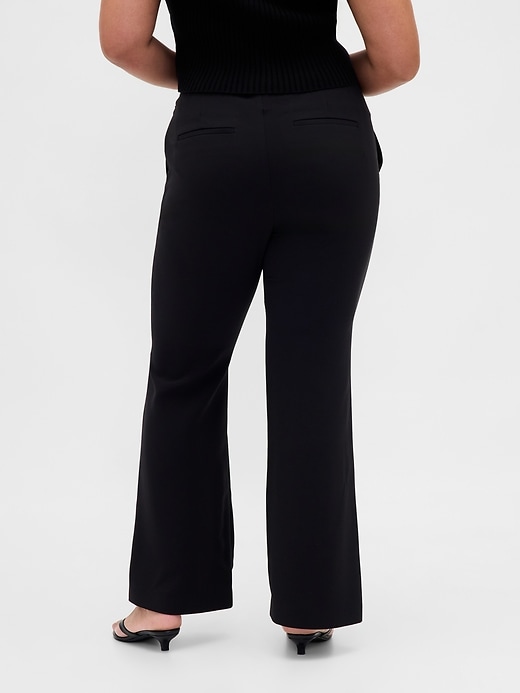 pantaloni a zampa in twill a vita bassa