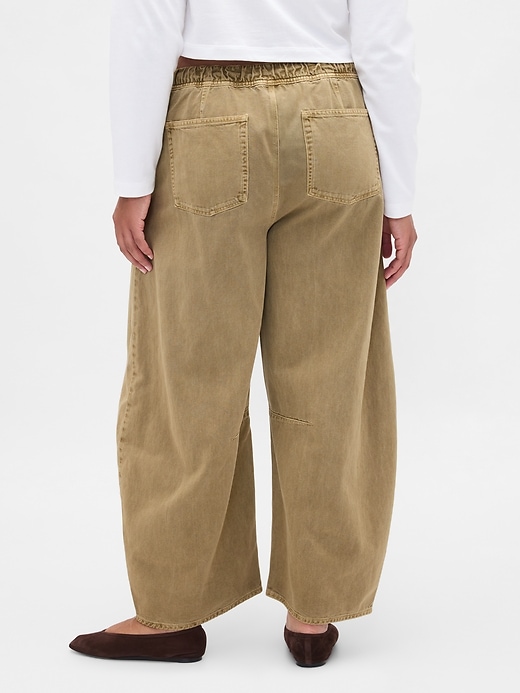 pantaloni a ferro di cavallo in twill a vita media