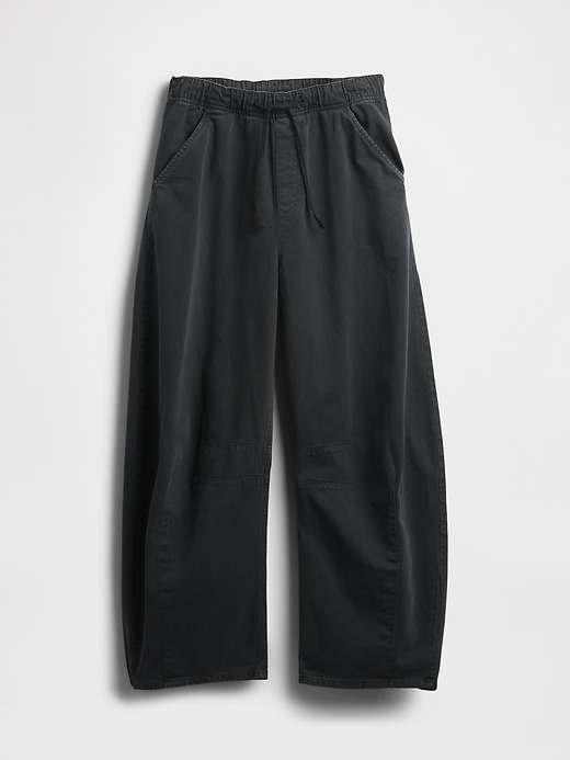 pantaloni a ferro di cavallo in twill a vita media