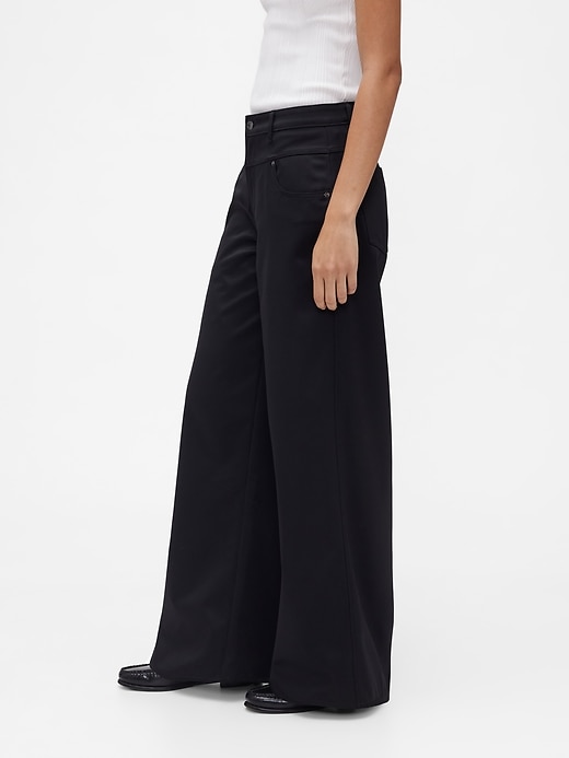 pantaloni larghi in raso a vita bassa gapstudio
