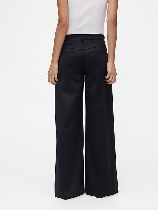 pantaloni larghi in raso a vita bassa gapstudio