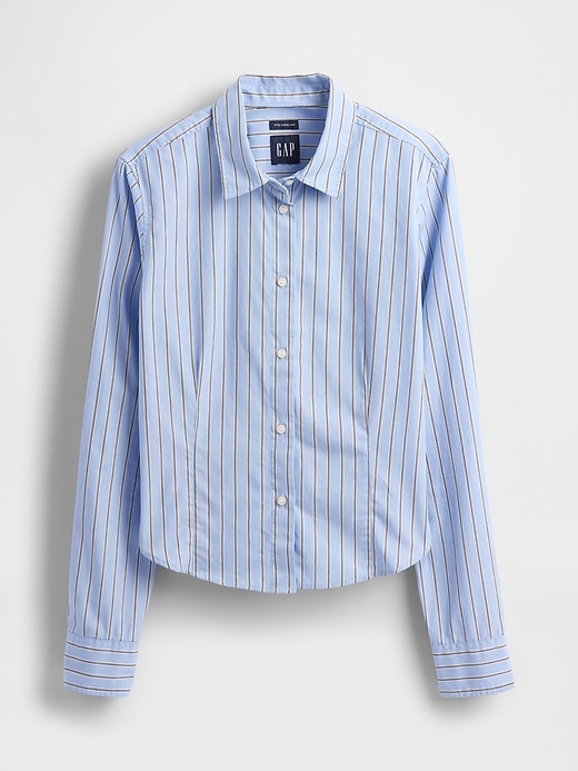 camicia corta aderente in cotone biologico