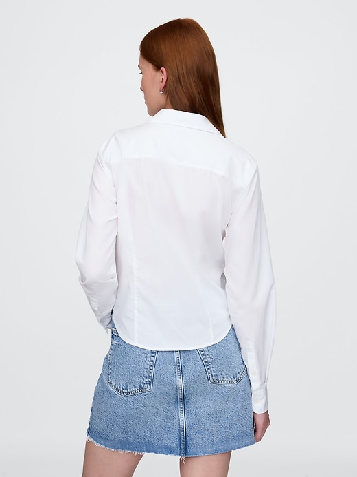 camicia corta aderente in cotone biologico