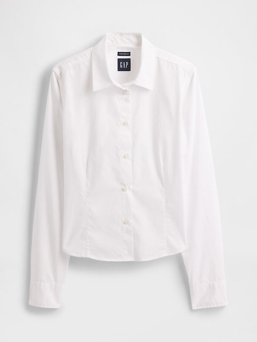 camicia corta aderente in cotone biologico