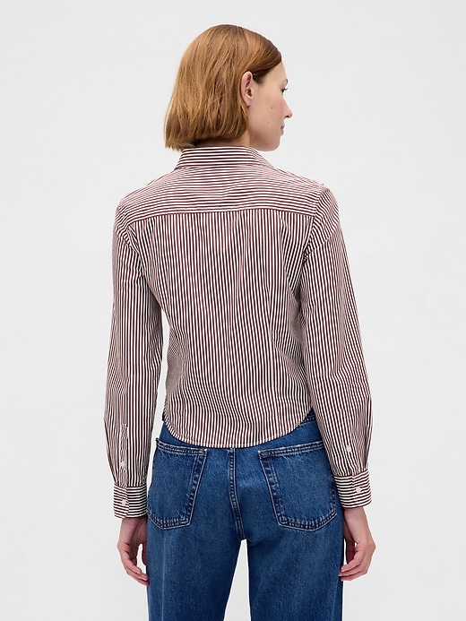 camicia corta aderente in cotone biologico