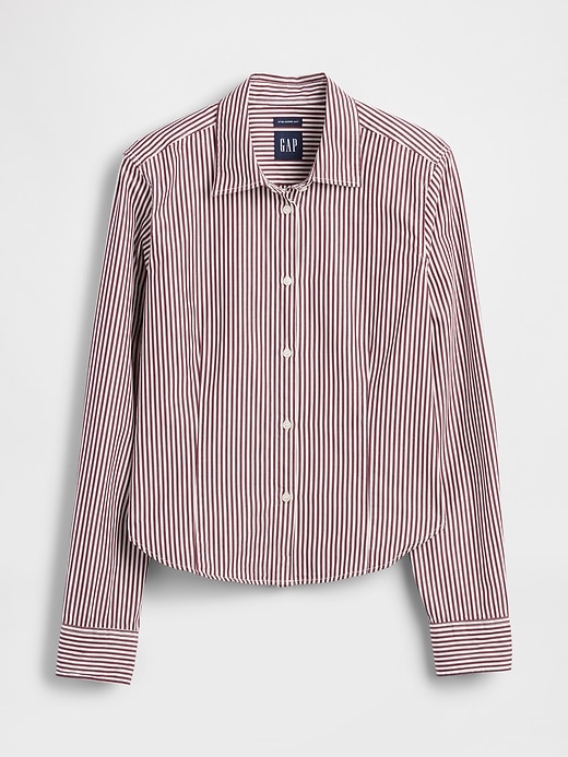 camicia corta aderente in cotone biologico