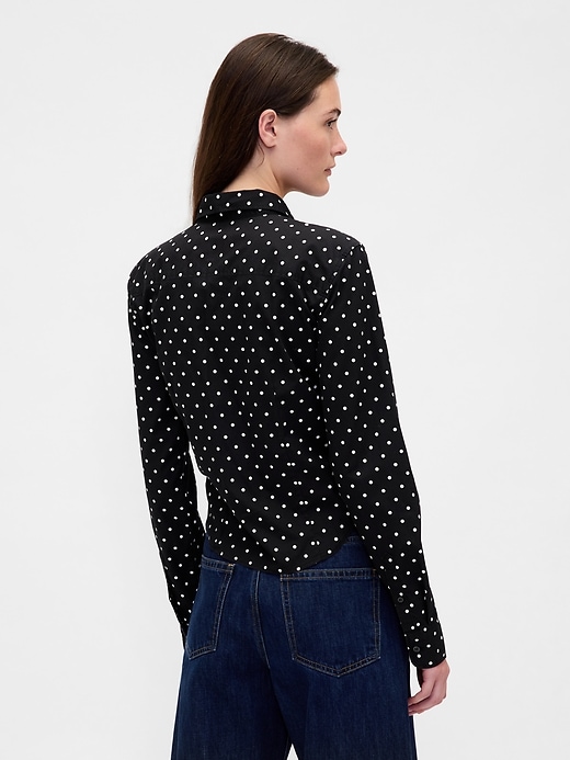 camicia corta aderente in cotone biologico