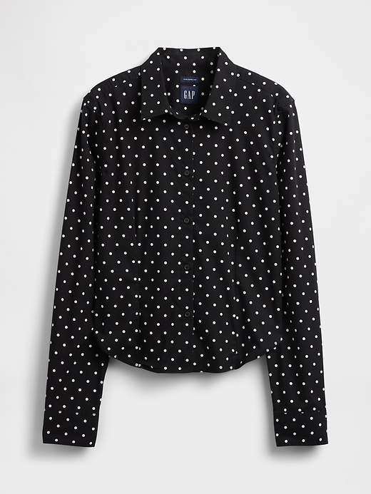 camicia corta aderente in cotone biologico