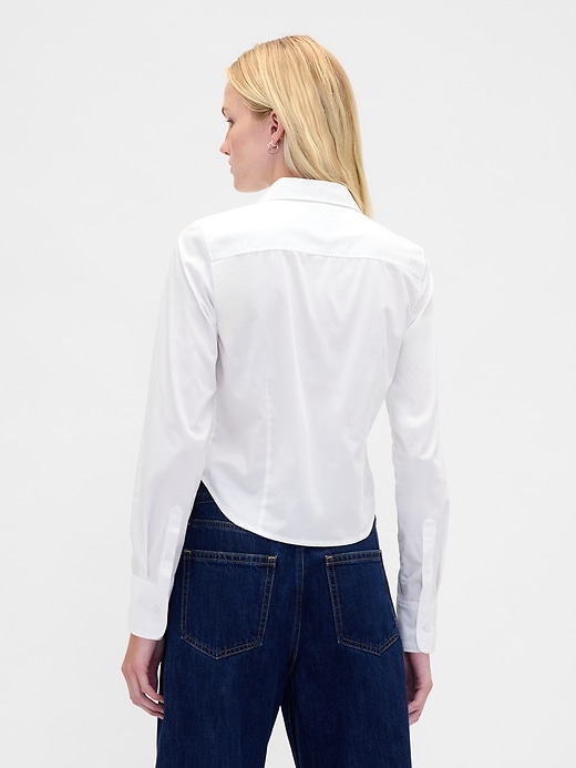 camicia corta aderente in cotone biologico