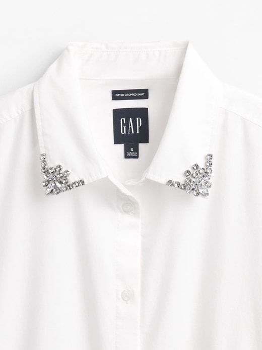 camicia corta aderente in cotone biologico