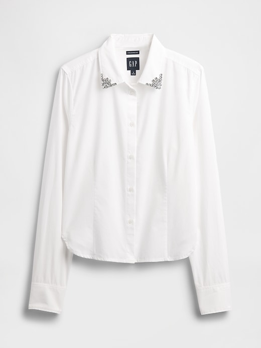 camicia corta aderente in cotone biologico