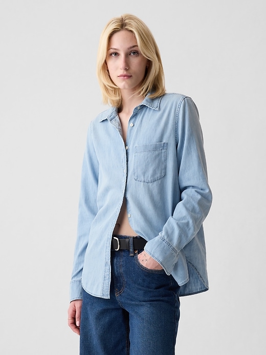camicia classica in denim di cotone biologico