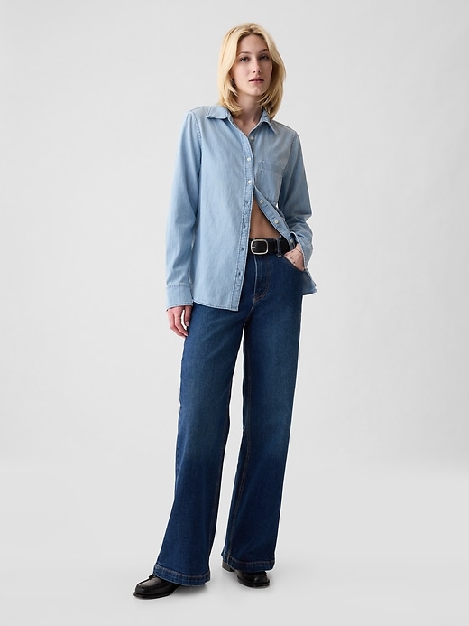 camicia classica in denim di cotone biologico