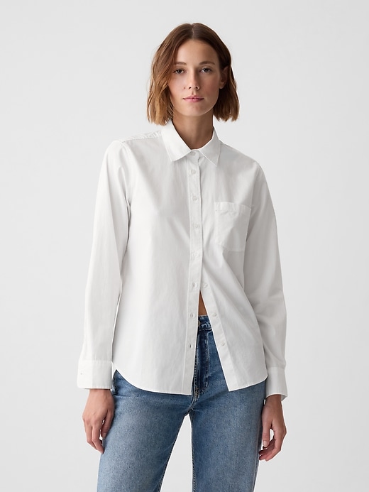 camicia classica in popeline di cotone biologico