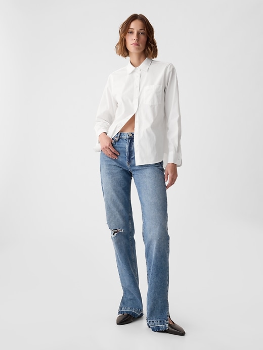 camicia classica in popeline di cotone biologico