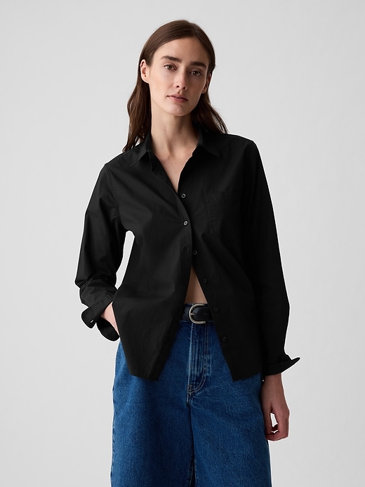 camicia classica in popeline di cotone biologico