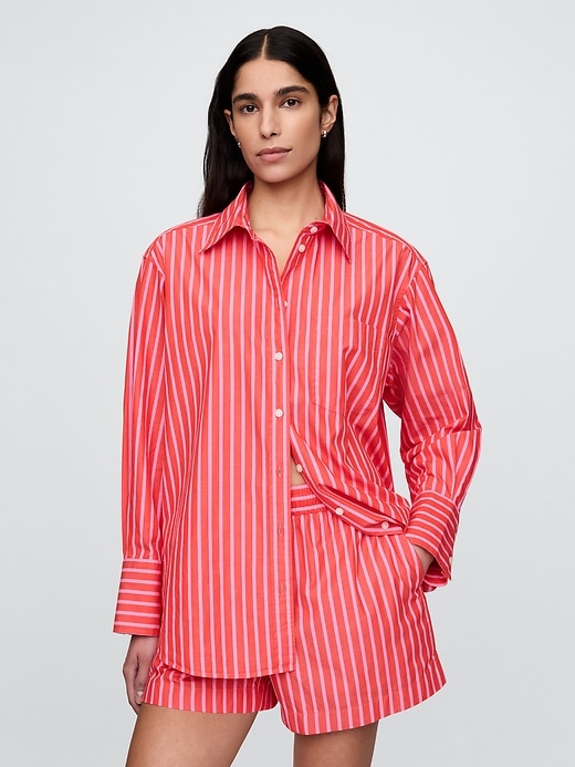 camicia grande in popeline di cotone biologico