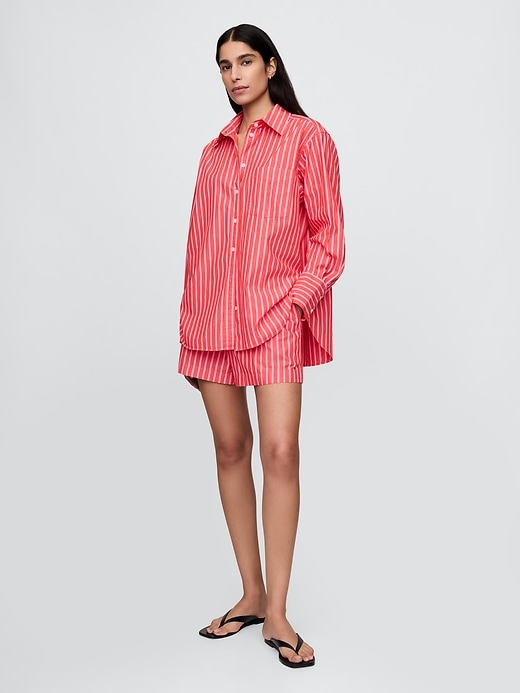 camicia grande in popeline di cotone biologico