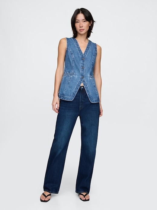 gilet lungo in denim