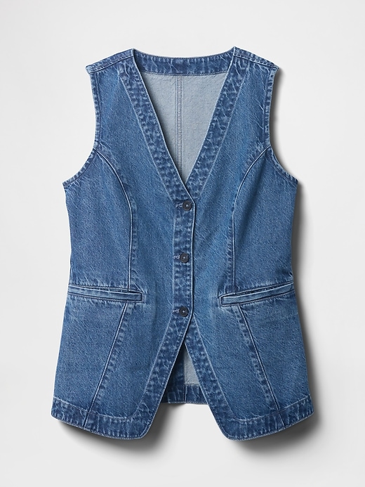 gilet lungo in denim