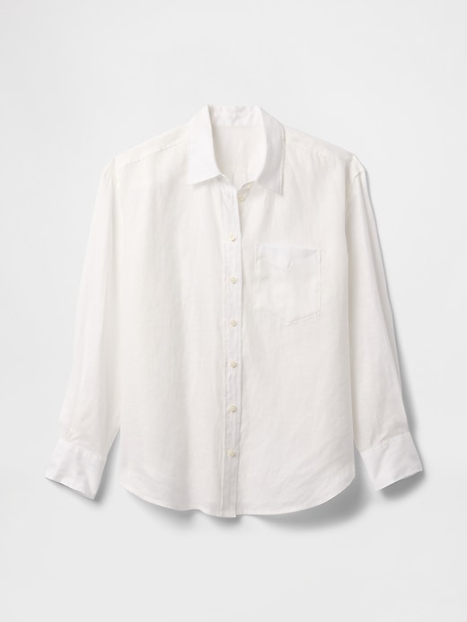camicia oversize in lino 100