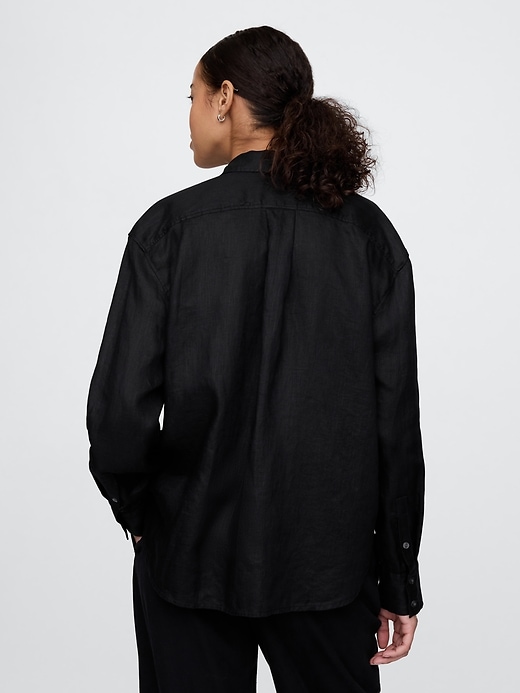 camicia oversize in lino 100