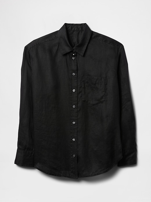 camicia oversize in lino 100